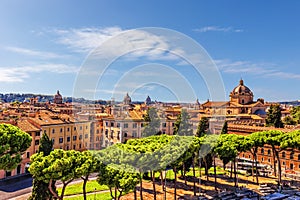 Summer View on Rome roofs and Churches