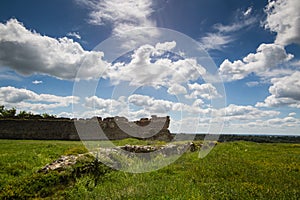 Summer view of the ruins of ancient castle in Kremenets, Ternopil Region, Ukraine