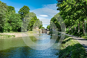 Summer view of a sea lock at Gota canal in Sweden photo