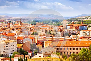 Summer view of Teruel with landmarks. Aragon