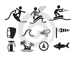 Summer water sport pictograms