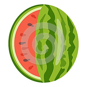 Summer watermelon icon cartoon vector. Slice melon