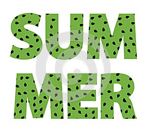 Summer. Watermelon seads green background.