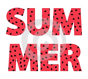 Summer. Watermelon seads red background