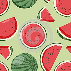 Summer watermelon, tropical pattern. Background for posters, flyer, banner. Summer time and sale image for social media