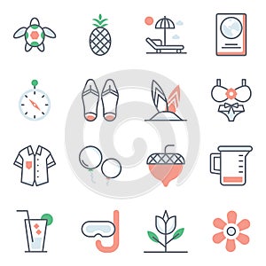 Summer Weather flat Icons Pack