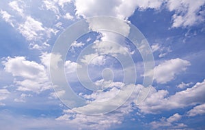Summer white clouds and blue sky in good weather day for nature background and design