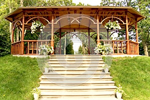 Summer wooden arbour