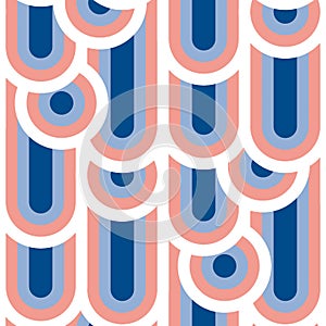 Summer yachting vibes blue and rosy seamless pattern