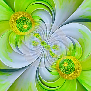 Summer Yellow Green Flower Abstract Background Art