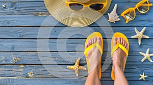Summertime Beach Essentials Arrangement.AI generated image photo