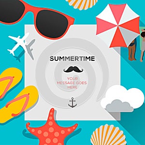 Summertime beach traveling template