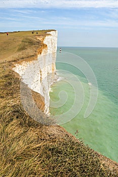 Summertime coastal path along cliffs