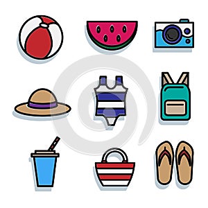 Summertime icon set