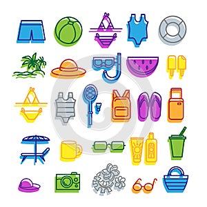 Summertime icon set