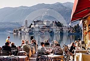 Summertime in Italy. Outdoor dining