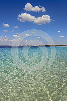 Summertime.The most beautiful sand beaches of Italy: Porto Cesareo,Salento coast Apulia.