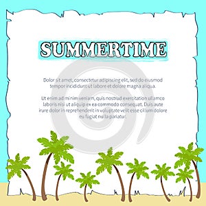 Summertime Poster on Sheet of Paper with Text