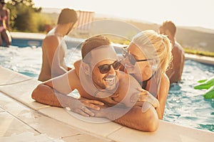 Summertime romance by the pool