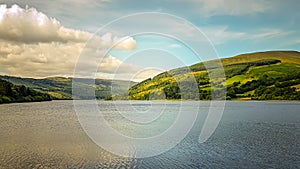 Summertime at Talybont-on-Usk reservoir in the Brecon Beacons National Park, Wales, UK