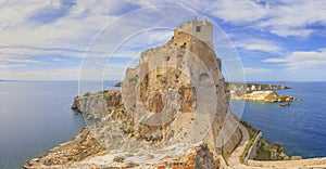 The archipelago of Tremiti Island: view of San Domino island from the nearby San Nicola island, with the Abbey of Santa Maria a Ma photo