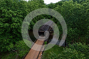 Humpback Covered Bridge - Kingpost Through Truss - Virginia