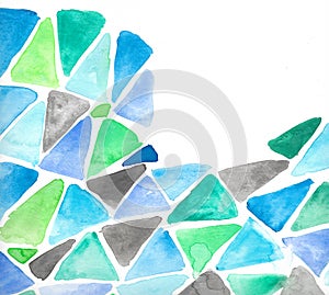 Summery Watercolor teal Seaglass Elements