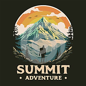 Summit Adventure t shirt design template artwork