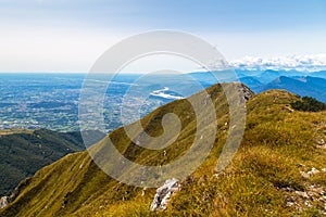 On the summit of an alpine peak
