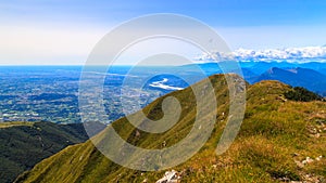 On the summit of an alpine peak