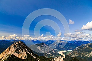 On the summit of an alpine peak