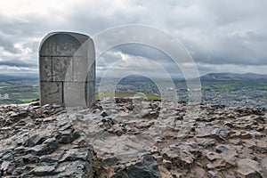 The summit of Arthurâ€™s Seat, the highest point in Edinburgh located at Holyrood Park in Edinburgh, Scotland, UK