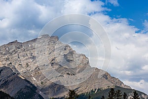 Summit of Cascade Mountain in Town of Banff, Canada, With Copy Space