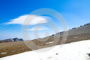 The summit of changbai mountain (tianchi lake)