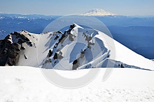 Summit crater on Mount Saint Helens volcano in the Cascade Mountains, Washington State