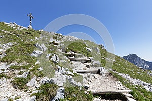 Summit cross on Breitenstein mountain