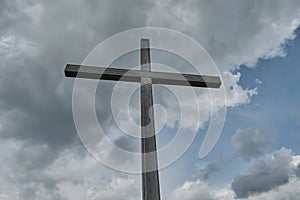 A summit cross can be found on top of a mountain