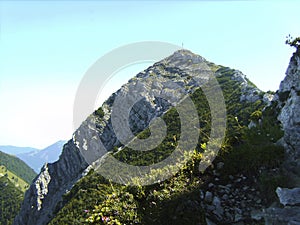 Summit cross of mountain Aiplspitz in Bavaria, Germany