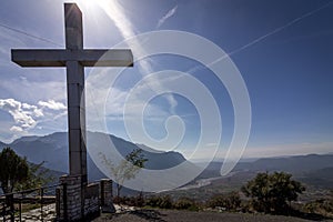 Summit Cross in Pindos Mountains