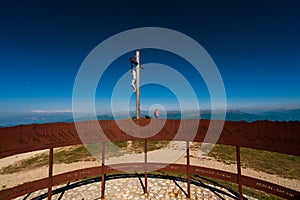 Summit cross on the Seceda, South Tyrol.