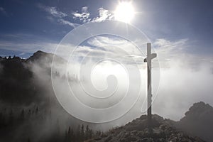 Summit cross at Taubenstein mountain, Bavaria