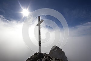 Summit cross at Taubenstein mountain, Bavaria