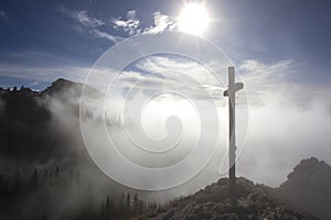 Summit cross at Taubenstein mountain, Bavaria