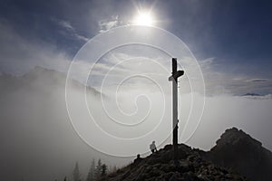 Summit cross at Taubenstein mountain, Bavaria