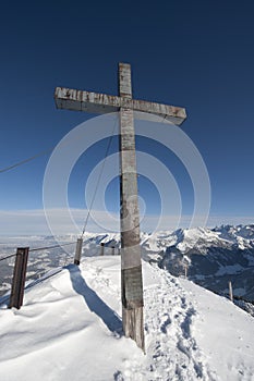 Summit Cross on top the mountain