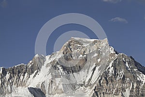 Summit of Gyachung Kang, a mountain in the Mahalangur Himal section of the Himalayas. It is the highest peak between Cho Oyu and M