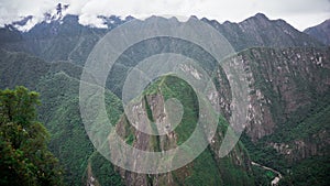 Summit of Happy Mountain or Putucusi Mountain in Machu Picchu