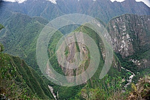 Summit of Happy Mountain or Putucusi Mountain in Machu Picchu photo