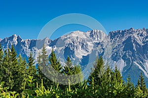 The summit Koppenkarstein in the Dachstein mountain ran