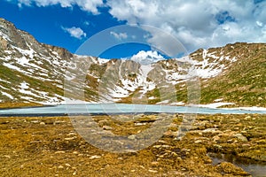 Summit Lake in Mount Evans, near Idaho Springs, Colorado.